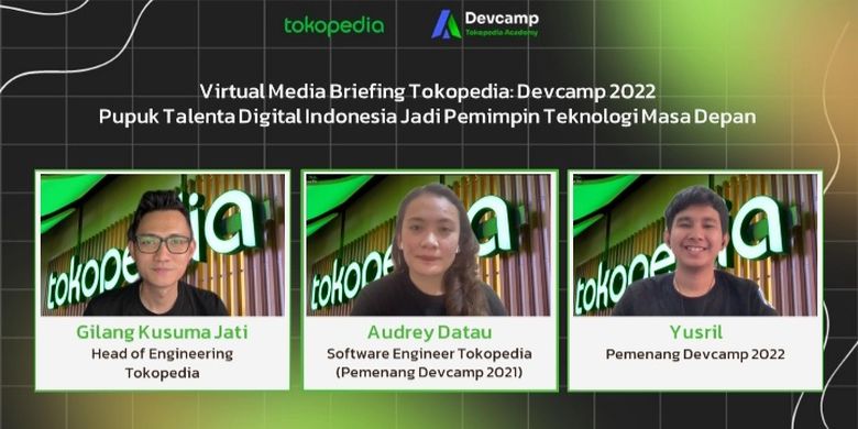 Tokopedia pupuk talenta digital Indonesia jadi pemimpin teknologi masa depan lewat program Devcamp 2022. 