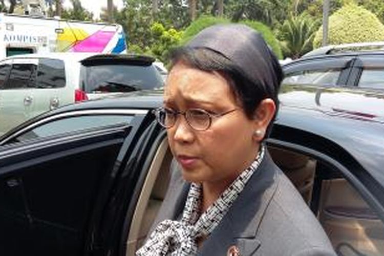 Menteri Luar Negeri RI Retno Marsudi, saat ditemui di Kantor Kemenko
Polhukam, Jakarta Pusat, Senin (12/10/2015).
