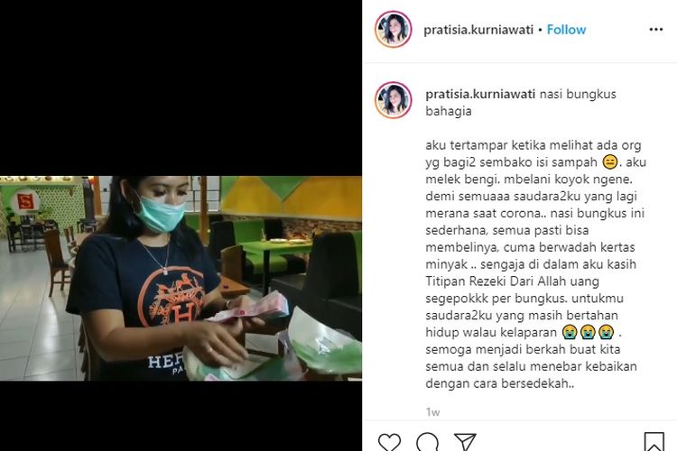 Pasangan suami istri asal Gempol, Pasuruan, mendadak terkenal setelah video bagi-bagi nasi bungkus viral di media sosial. Mereka adalah pasangan Ferry Angga Asmoro dan Pratisia Kurniawati yang membagikan nasi bungkus berisi uang Rp 1 juta.