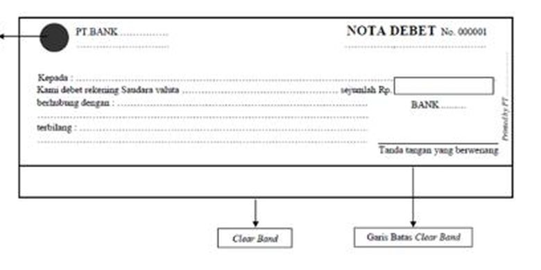 Contoh nota debit yang berbeda dengan contoh nota kredit.