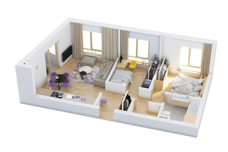 Rumah minimalis sederhana dua kamar.