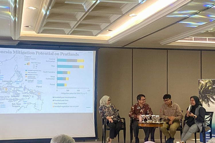 Diskusi Thought Leaders Forum (TLF) ke-32 bertema tema ?Konservasi dan Restorasi Lahan Gambut Tropis di Indonesia: Solusi Iklim Alami untuk Mitigasi Perubahan Iklim yang diselenggarakan Yayasan Konservasi Alam Nusantara (YKAN) di Jakarta, Kamis (13/6/2024). 