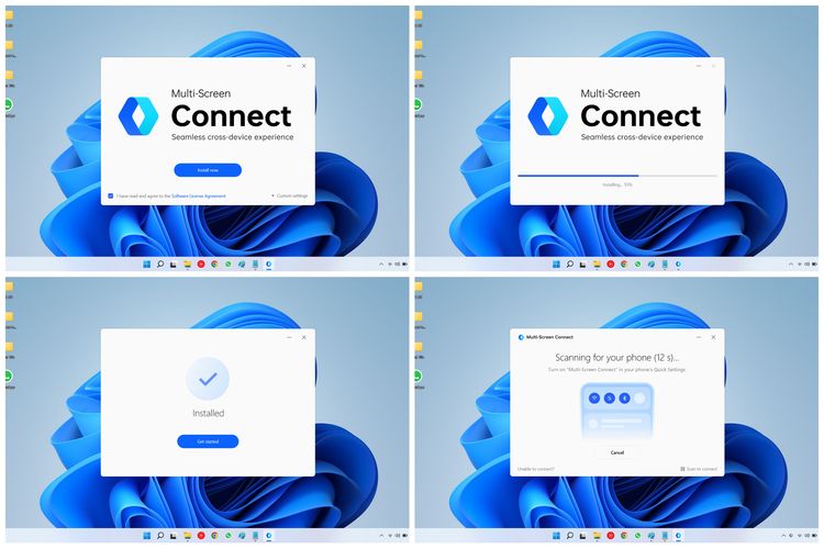 Cara menginstal PC Connect di laptop, agar bisa menghubungkan PC dengan HP Oppo menggunakan fitur Multi-Screen Connect.