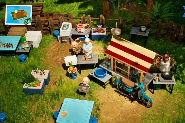 Tampilan gameplay Upin & Ipin Universe ketika mode memasak.