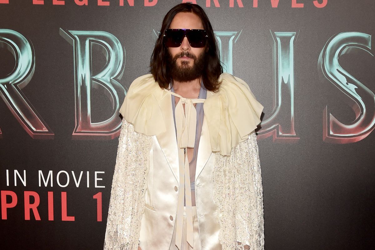 Jared Leto menghadiri pemutaran Morbius di Cinemark Playa Vista and XD pada 30 Maret 2022 di Los Angeles, California.   