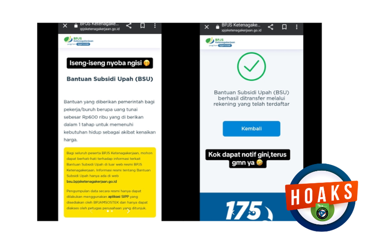 Hoaks, pemerintah mencairkan BSU untuk tahun 2023