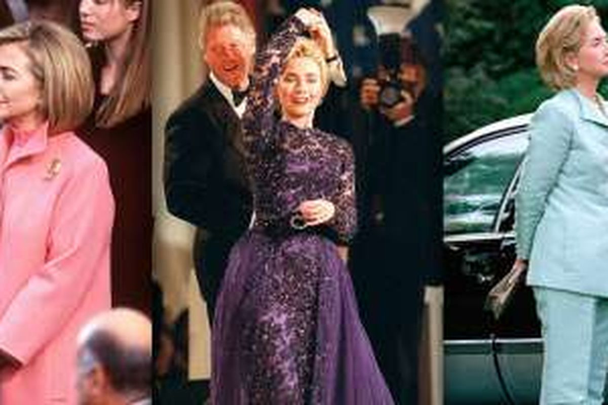 Pilihan dan gaya busana Hillary Clinton di masa lalu. 