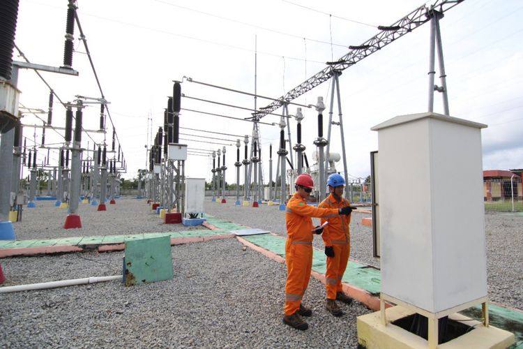 Unit pembangkit listrik PLN di Air Anyir, Bangka, Sabtu (19/1/2019).