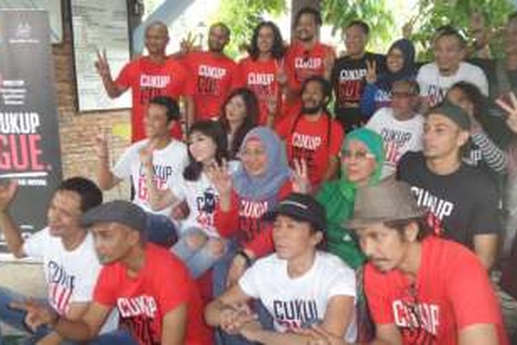 Jumpa pers film Cukup Gue di markas Slank, Jalan Potlot III, Jakarta Selatan, Sabtu (22/10/2016).