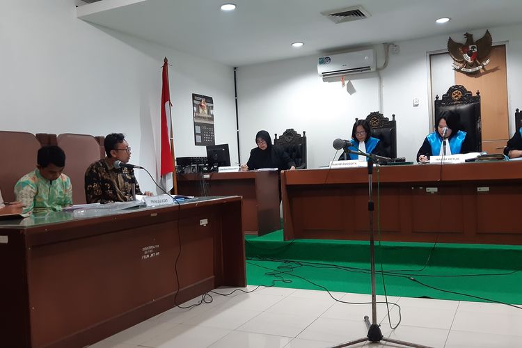 Tim Advokasi Pembela Kebebasan Pers dalam persidangan pokok perkara di Pengadilan Tata Usaha Negara (PTUN) Jakarta, Rawamangun, Jakarta Pusat, Rabu (22/1/2020) siang.