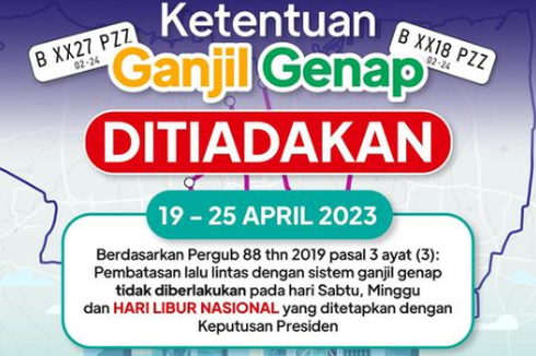 Ganjil Genap di Jakarta Ditiadakan hingga 15 April 2024