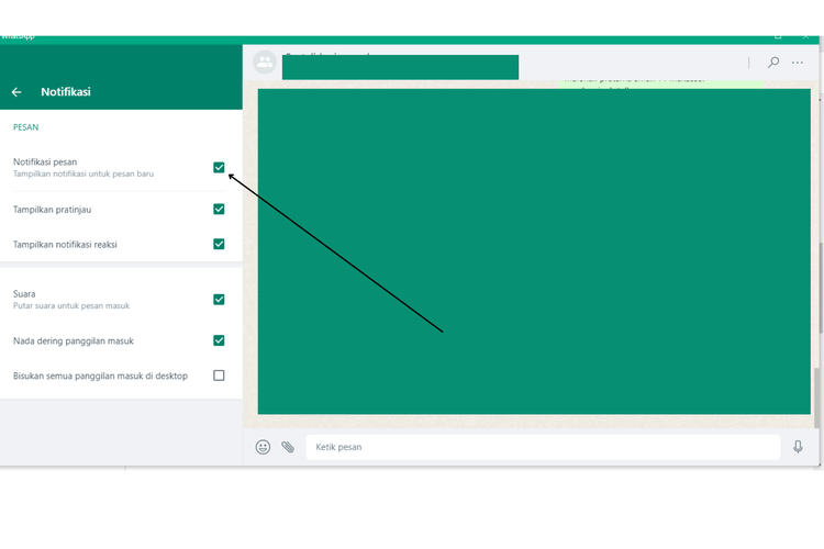 cara mematikan notifikasi di whatsapp web 