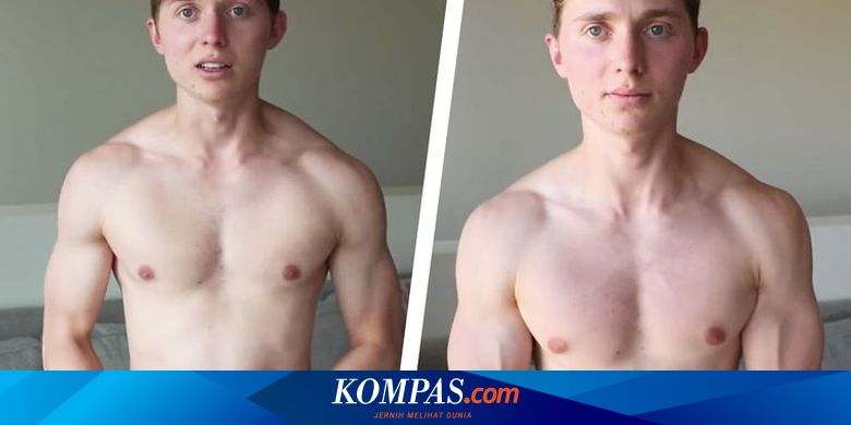 pria sedang berlatih pull-up dengan alat berat