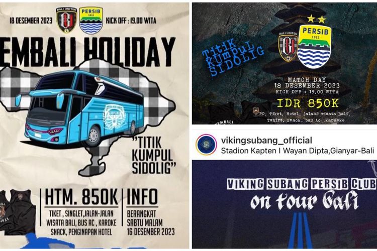 Kumpulan capture instagram, sekelompok Bobotoh yan merencanakan away day ke Bali dalam laga Bali United vs Persib, Senin (18/12/2023) nanti dalam laga pekan ke-23 Liga 1 2023-2024. 