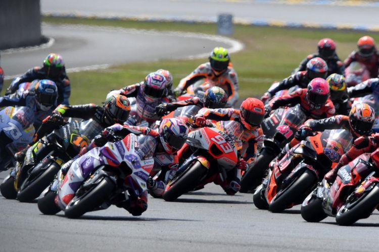 Sprint Race MotoGP Perancis 2023 di Sirkuit Le Mans, Sabtu (13/5/2023). Selanjutnya, balapan utama akan berlangsung malam ini pukul 19.00 WIB. Jadwal MotoGP 2023 selanjutnya akan berlangsung di Sirkuit Mugello, Italia, pada 9-11 Juni 2023. 