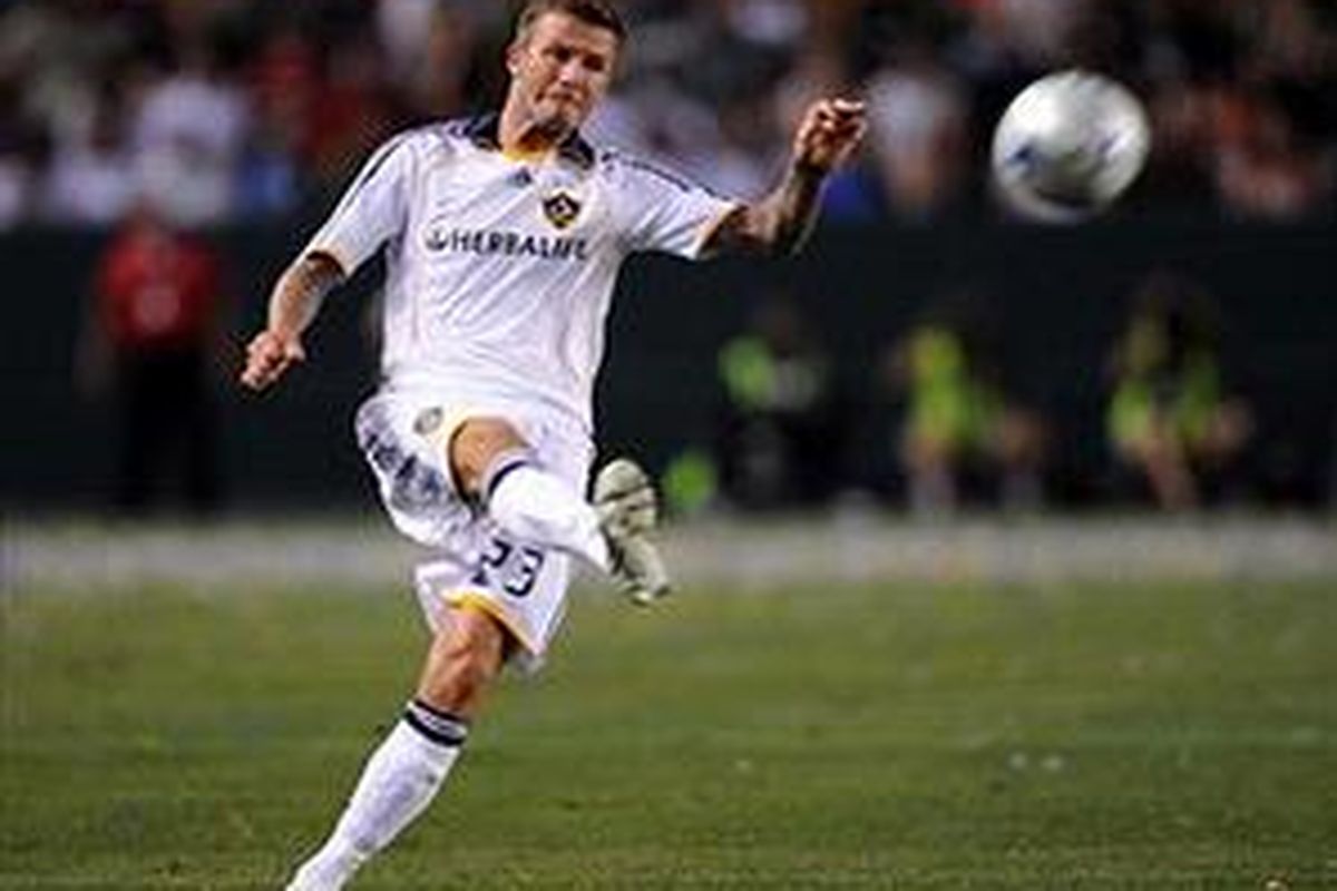 Gelandang LA Galaxy, David Beckham.