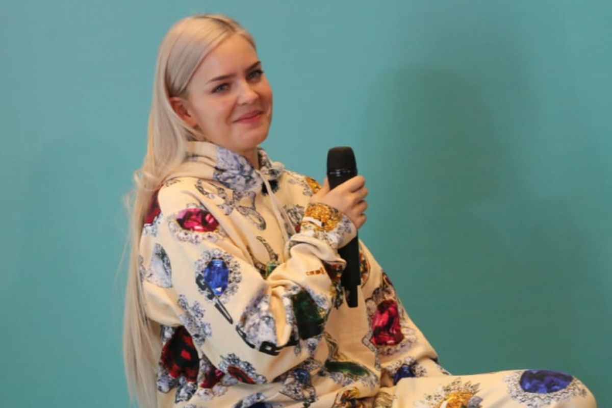 Anne Marie hadir dalam jumpa pers acara Spotify On Stage di Hotel Mercure, Kemayoran, Jakarta Pusat, Jumat (12/10/2018).