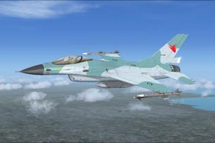 Pesawat tempur F-16 Fighting Falcon milik Angkatan Udara Indonesia.