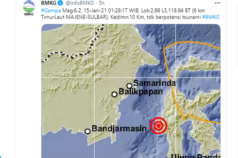 BMKG Ingatkan Potensi Gempa Susulan Berakibat Tsunami di Majene