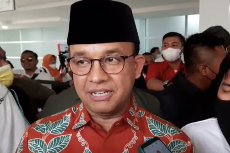 Gubernur DKI Jakarta Anies Baswedan saat ditemui di Istora Senayan Jakarta, Minggu, (29/5/2022).