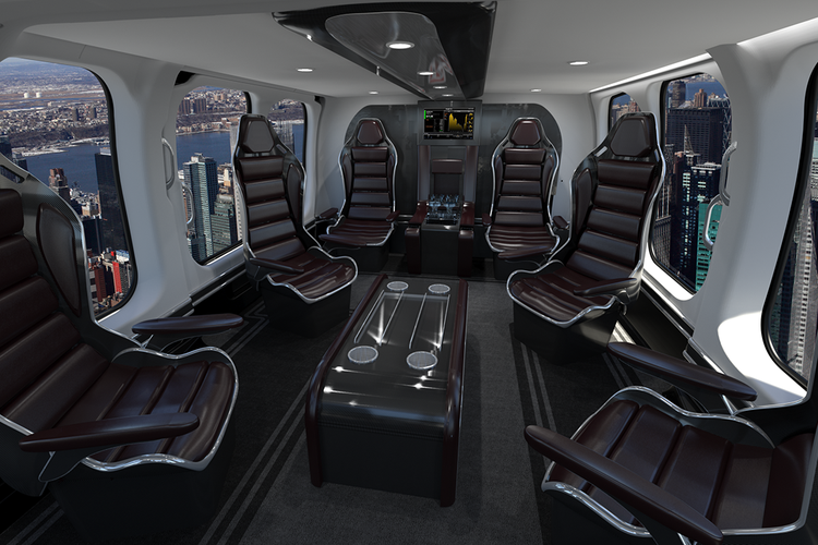 Interior Bell 525 yang bisa diatur sesuai keinginan.