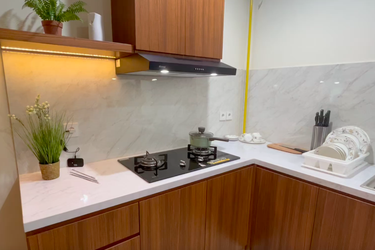 Dapur di apartemen Paspampres Ibu Kota Nusnatara (IKN)