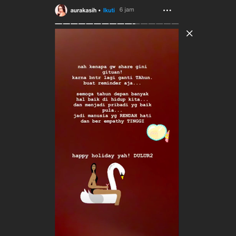 Tangkapan layar Instagram Story Aura Kasih