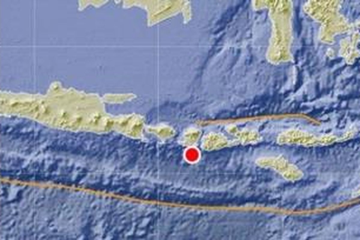 Pusat gempa 5,6 SR pada Kamis (9/8/2012) pukul 18.04 WIB.