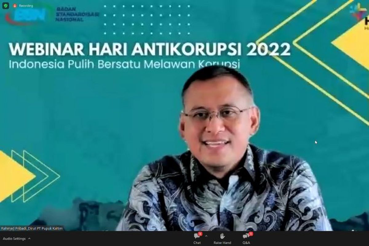 Direktur Utama (Dirut) Pupuk Kaltim Rahmad Pribadi mengatakan bahwa perusahaan membangun budaya GCG dalam tiga tahapan sejak 2005. 