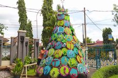 Pohon Natal di Purwokerto Dibuat dari Tampah Bekas, Begini Filosofinya