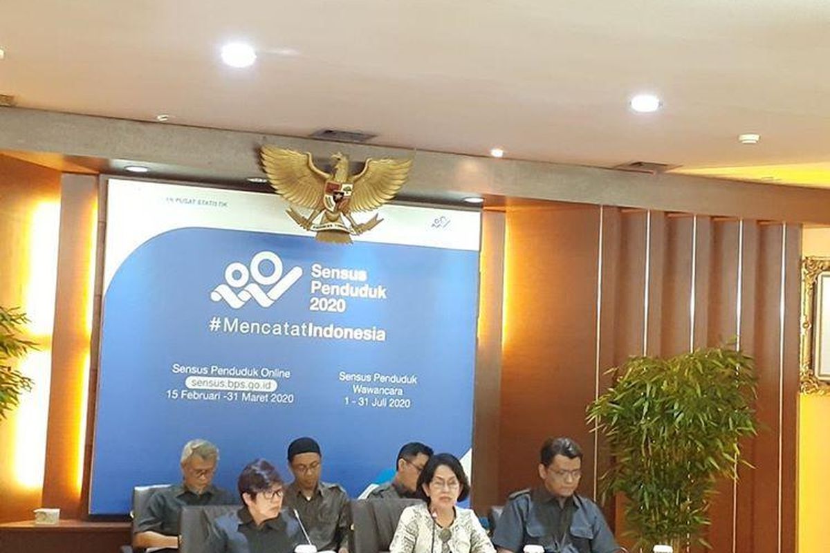 Deputi Bidang Statistik Distribusi dan Jasa BPS, Yunita Rusanti memaparkan inflasi bulan Februari 2020 di Jakarta, Senin (2/3/2020).