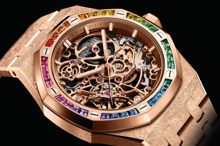 Royal Oak Frosted Gold Double Balance Wheel Openworked