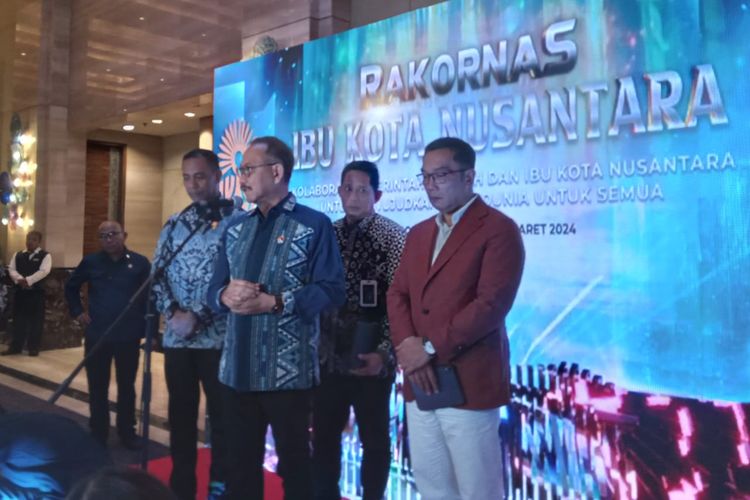 Rakernas OIKN di Grand Ballroom Kempinski, Jakarta, Kamis (14/3/2024).