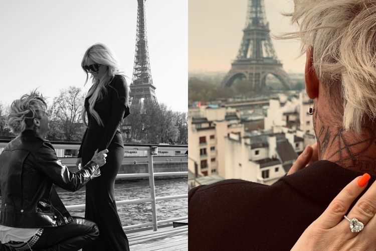 Avril Lavigne dilamar Mod Sun di Paris, Prancis.