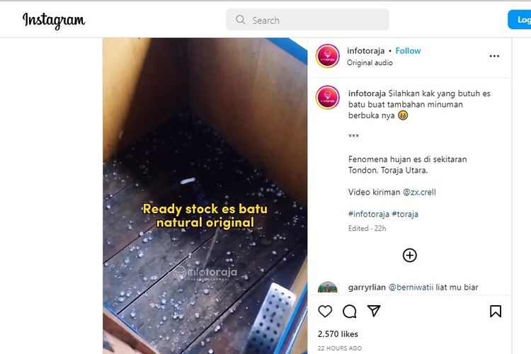 Ramai soal Hujan Es di Toraja Utara, Ini Penjelasan BMKG