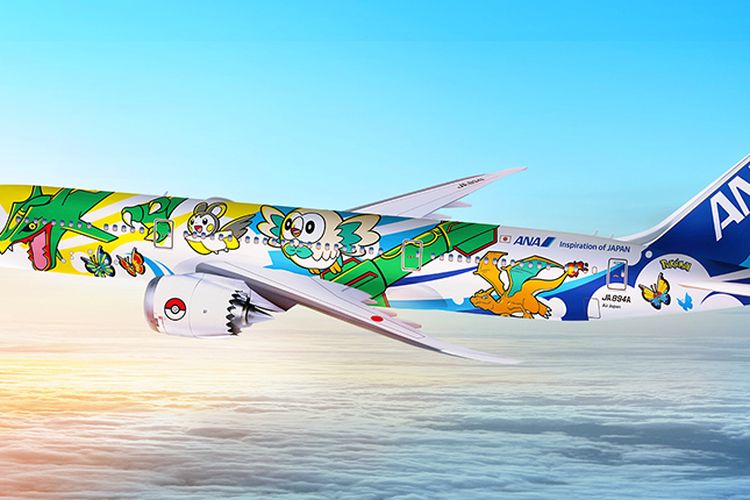 Pesawat Pikachu Jet NH untuk maskapai penerbangan ANA (All Nippon Airways).
