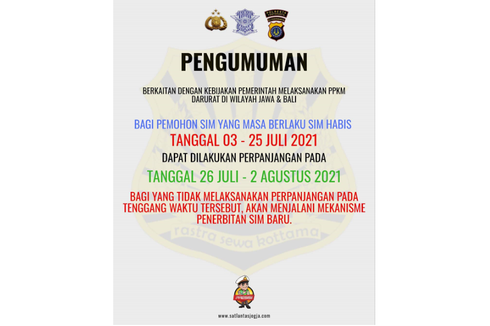 PPKM Level 4, Dispensasi Perpanjangan SIM di Yogyakarta Diperpanjang