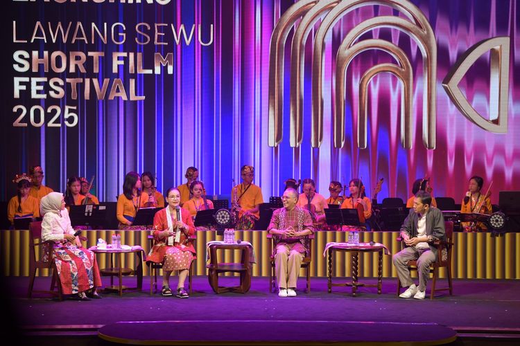 Wali Kota Semarang Agustina Wilujeng bersama sutradara Hanung Bramantyo dan Anggota DPR RI Samuel Wattimena dalam peluncuran Lawang Sewu Short Film Festival (LSSFF) 2025 di Gedung Ki Narto Sabdo, Senin (15/9/2025).