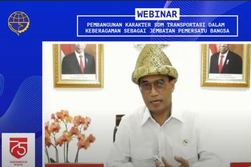 Berbicara dalam Webinar, Menhub Paparkan Tantangan SDM Transportasi