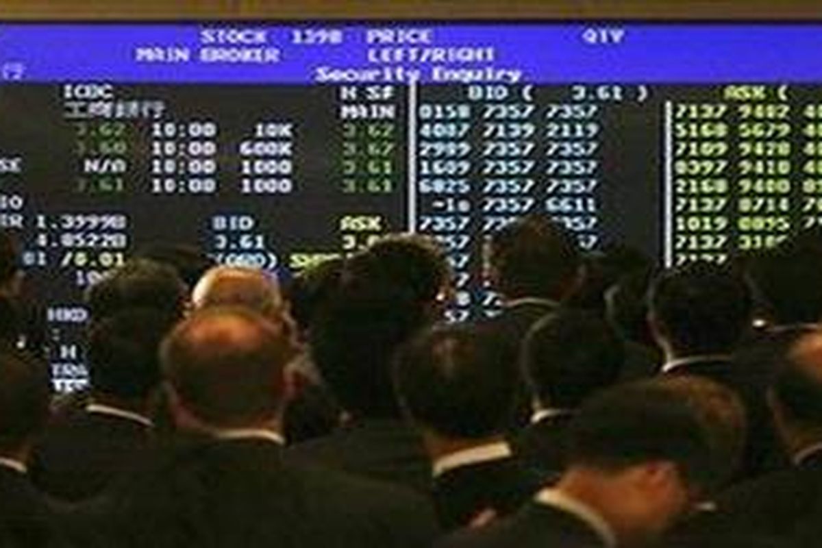 Ilustrasi bursa saham Hongkong