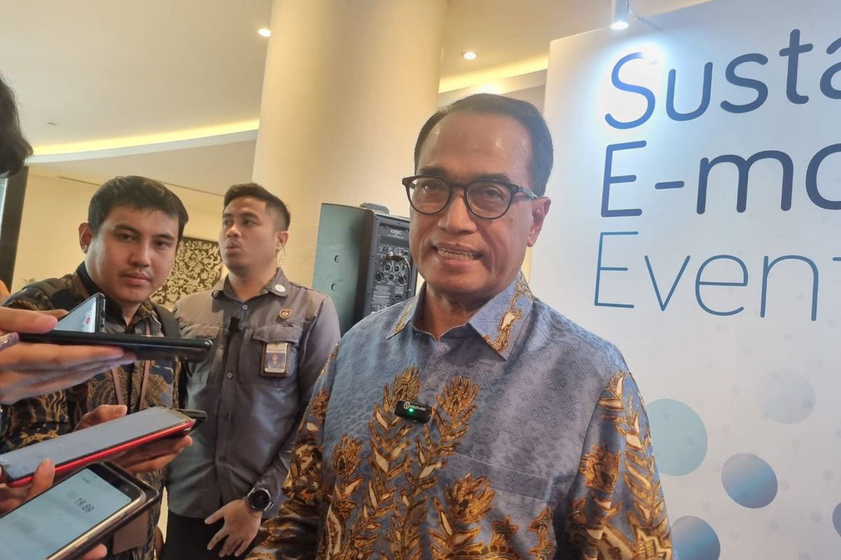 Menteri Perhubungan Budi Karya Sumadi saat ditemui di Hotel Le Meredien, Jakarta, Selasa (21/5/2024).