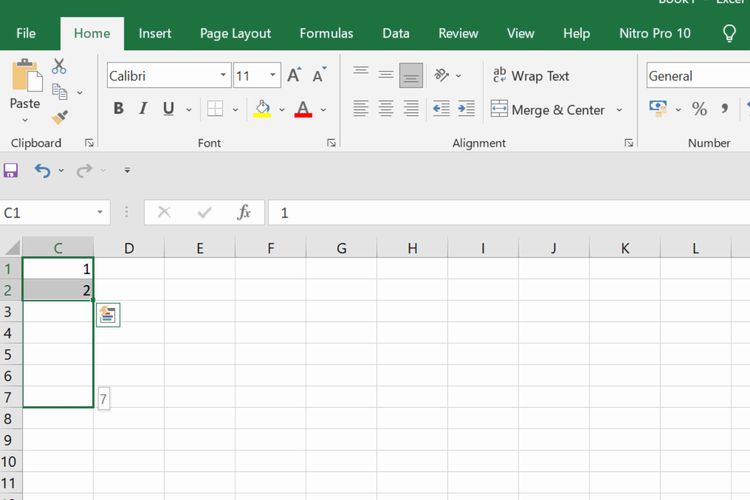 Nomor otomatis di Excel