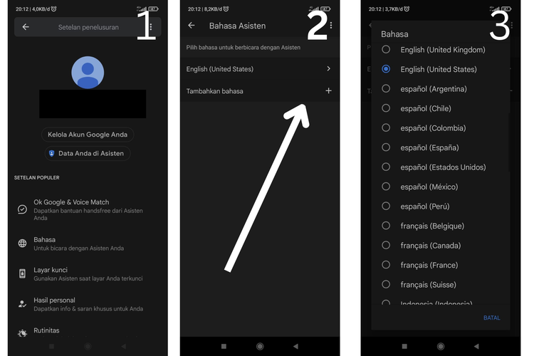 cara menambahkan bahasa kedua di Google Assistant 