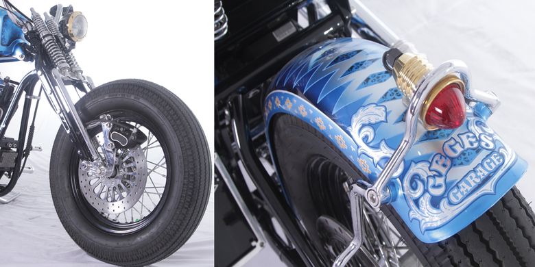 Harley Davidson bergaya Chopper Bobber garapan Geges Garage Pekanbaru