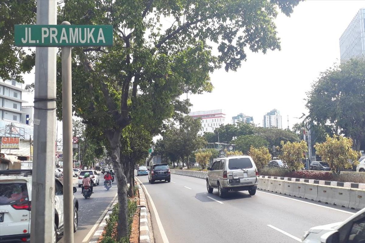 Salah satu ruas baru yang akan diterapkan sistem ganjil genap, Jalan Pramuka, Jakarta Timur, Rabu (14/8/2019).