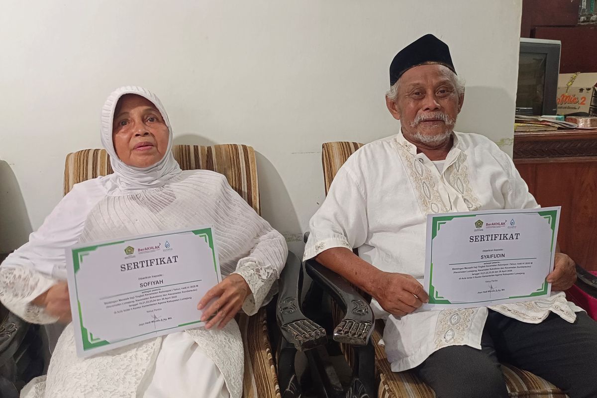 Syaifudin dan istrinya sumringah, akhirnya bisa berangkat haji tahun ini 