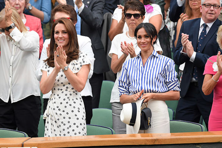 Kate Middleton dan Meghan Markle saat hadiri Wimbledon