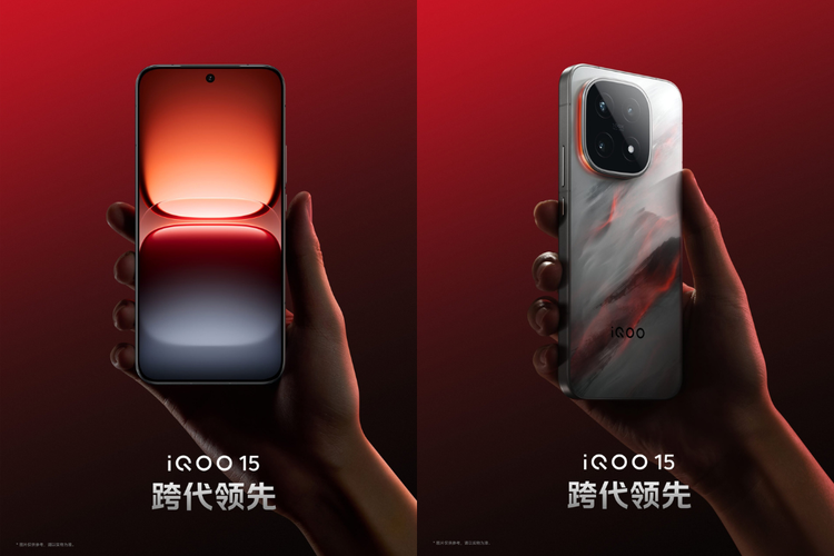 iQoo 15 kabarnya membawa layar berukuran 6,85 inci dengan resolusi QHD, refresh rate 144 Hz, kamera telefoto periskop, dan antarmuka (UI) OriginOS 6.