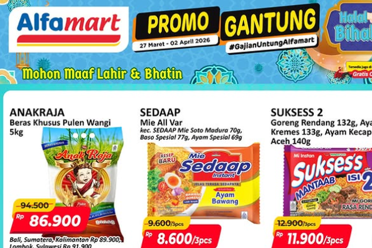Promo Alfamart Hari Ini 30 Maret 2026, Harga Ekonomis Beras 5 Kg Mulai Rp 86.900