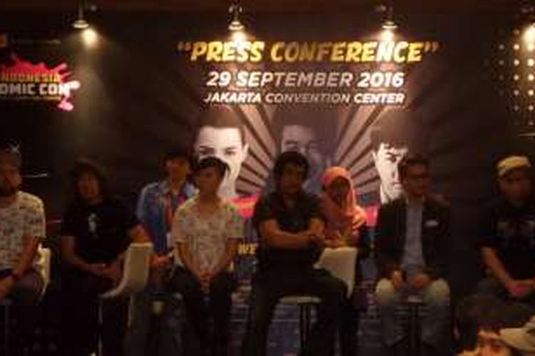 Jumpa pers Indonesia Comic Con 2016 di Hotel Sultan, Jakarta Selatan, Kamis (29/9/2016).